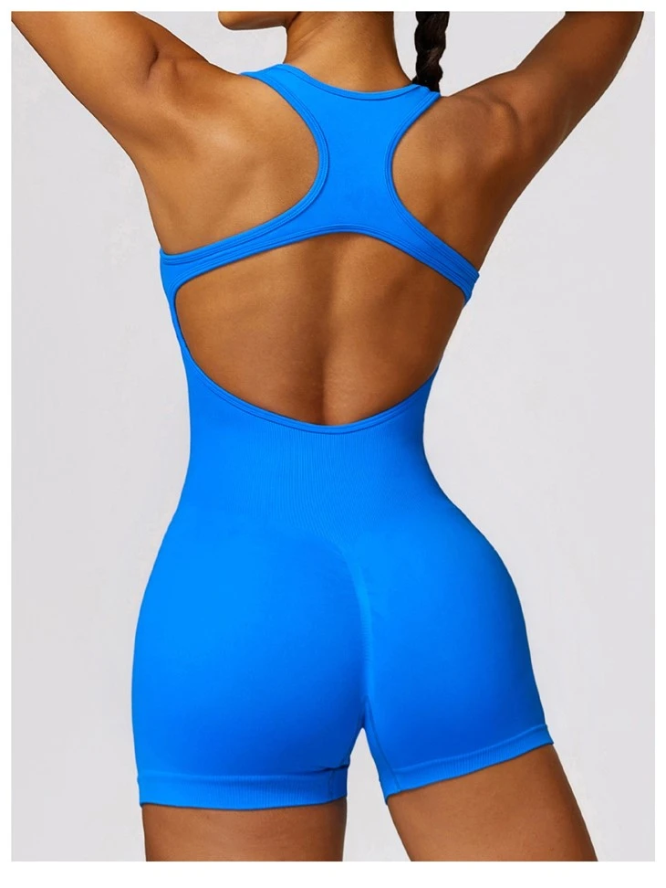 Women Seamless One Piece Jumpsuits Racerback Bodycon Tummy Control Yoga Rompers